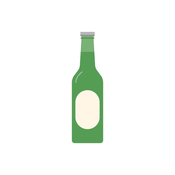 Icono Plano Botella Cerveza Vector Para Diseño Del Logotipo — Archivo Imágenes Vectoriales