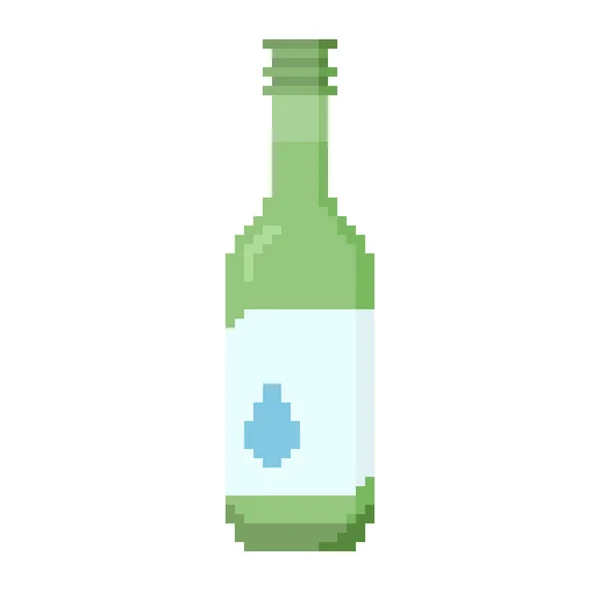 Soju Famous Clear Colorless Distilled Beverage Korean Origin Icon Bit — Stock Vector