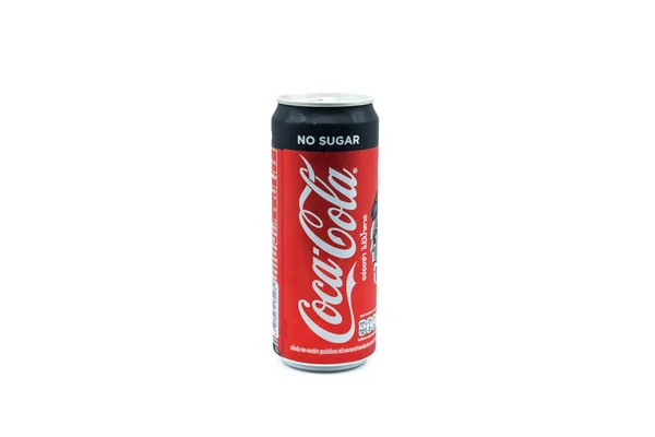 Bangkok Tailandia Abril 2019 Coca Cero Azúcar Puede Aislado Blanco —  Fotos de Stock