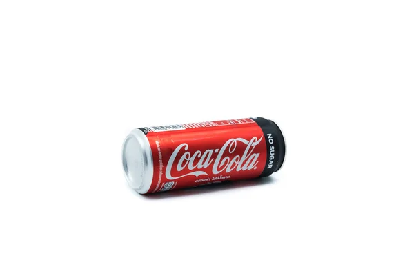 Bangkok Tailândia Abril 2019 Coca Cola Zero Sugar Pode Isolado — Fotografia de Stock