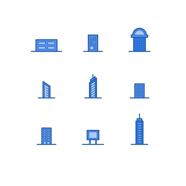 Simge Infographic Tasarımı Için Minimal Building Seti — Stok Vektör