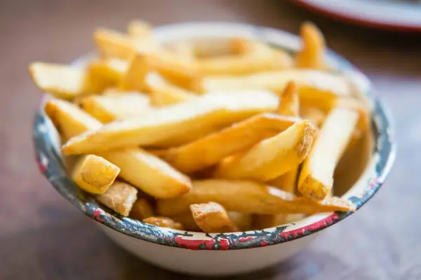 Κοντινό Πλάνο Του French Fries Ένα Φλιτζάνι — Φωτογραφία Αρχείου