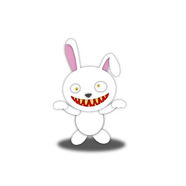 Monstruo Conejo Conejo Papel Arte Estilo Ilustración —  Fotos de Stock