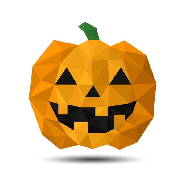 Poligono Calabaza Jack Linterna Icono Para Halloween — Vector de stock