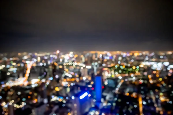 Bangkok Şehir Manzarasının Bulanık Görüntüsü Tayland Bölgesinde Gece Manzarası — Stok fotoğraf