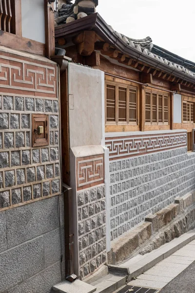Detail Des Gebäudes Bukchon Hanok Village Einem Traditionellen Koreanischen Dorf — Stockfoto