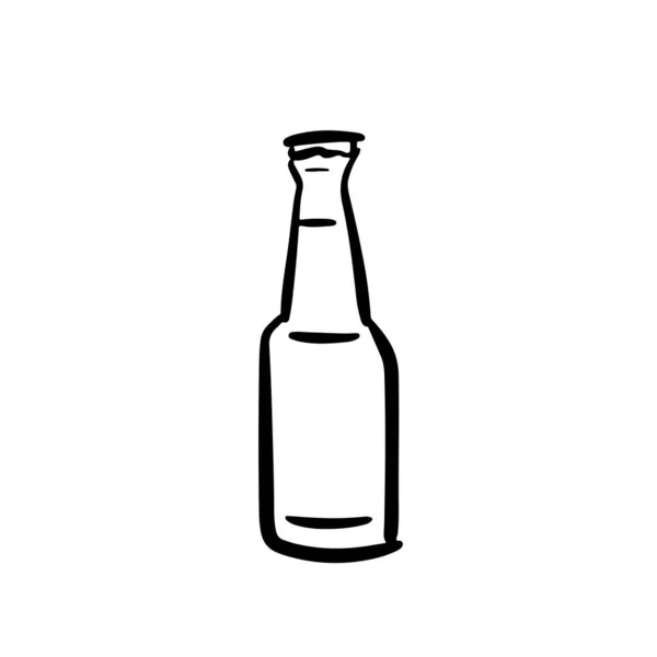 Бутылку Пива Рисунок Руки Логотипа Дизайна — стоковый вектор