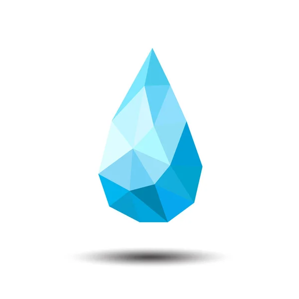 Polygon Water Drop Icon Auf Weißem Hintergrund — Stockvektor