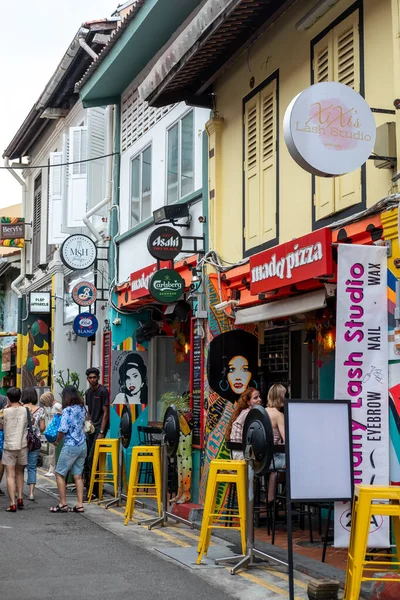 stock image Singapore - 22 October 2022: Colorful building in Haji Lane, Singapore. It is known for it's shops, attracting many tourists and young people