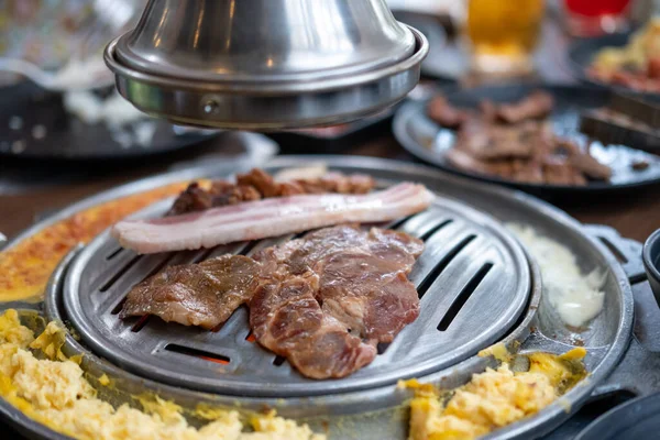 Barbecue Pork Grill with egg, Korean Style food in the restaurant