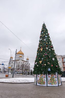 Moskova, Rusya. 18 Aralık 2016: kurtarıcı, en yüksek Ortodoks Hıristiyan kilise dünyada İsa Katedrali bulunan Moskova, Rusya
