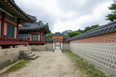 Güney Kore, Seul 'deki Gyeongbokgung Sarayı' nın manzarası.