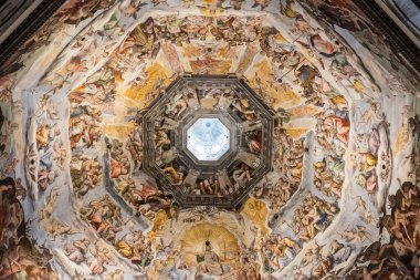 Floransa, İtalya. 18 Mayıs 2017: Florence Duomo Katedrali. Basilica di Santa Maria del Fiore veya Floransa, İtalya 'daki Aziz Mary Bazilikası.