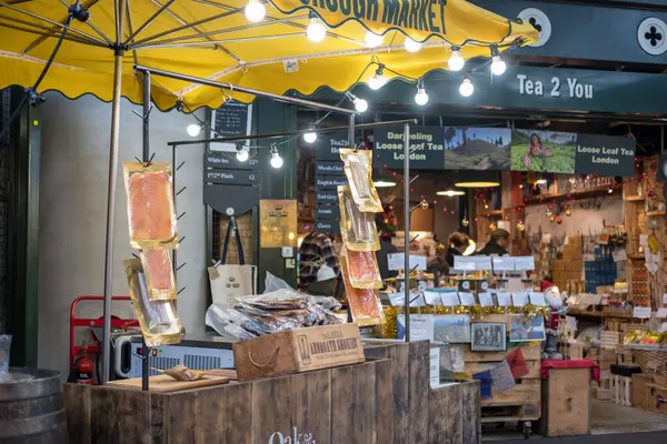 stock image London, United Kingdom - 16 November 2017: Display in Borough Market, a source of British and International produce, and London's most renowned food and drink Market