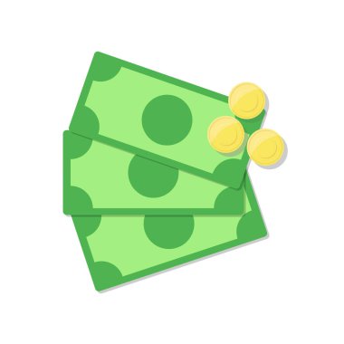 Para, bozukluklu banknotlar. Tasarım için vektör