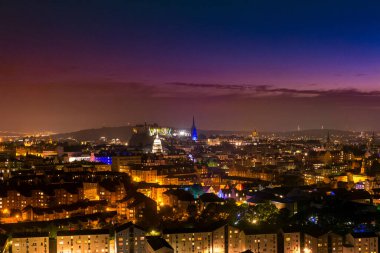 Edinburgh manzarası. İskoçya. Gün batımı.