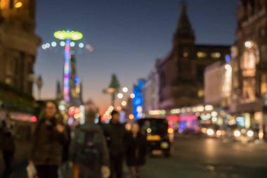 Edinburgh Noel Pazarı 'nın bulanık görüntüsü.