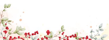 Lekeler üzerine tasarlanmış böğürtlen dallarının soyut sanat suluboyası. Suluboya doğal sanat dekoratif Noel festivalleri, Kış, Yeni Yıl, başlık, afiş, web veya kartlar için uygundur.