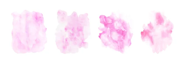 Набор Розовых Акварелей Текстуры Пятна Акварель Ручной Работы Дизайн Подходит — стоковый вектор