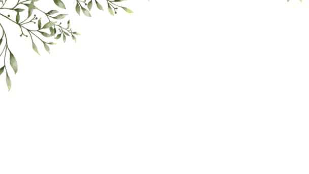 Абстрактный Акварельный Зеленый Фон Листьев Дизайн Фона Природного Баннера Подходит — стоковое видео