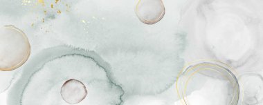 Toprak rengi suluboya fırça ve altın çizgili sanat ile tasarlanmış soyut yatay arkaplan. Başlık, kart veya pankartın dekoratif tasarımında bir element olarak kullanılan sanatsal vektör.