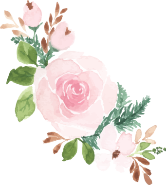 Buket pembesi elle boyanmış suluboya fırçalarla yaratıldı