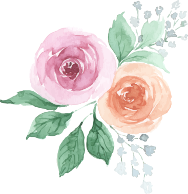 Buket pembesi elle boyanmış suluboya fırçalarla yaratıldı