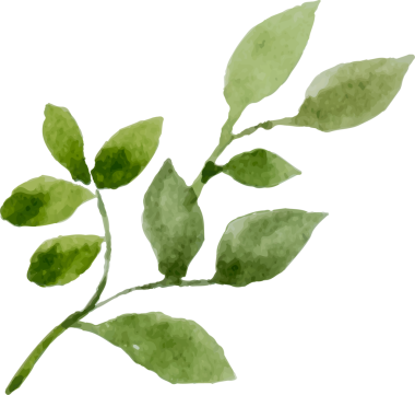 Suluboya dalları elle boyanmış element resimlemesi bırakır.