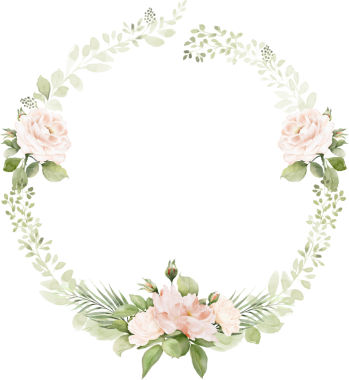 Suluboya Çiçek Çelengi Çerçevesi