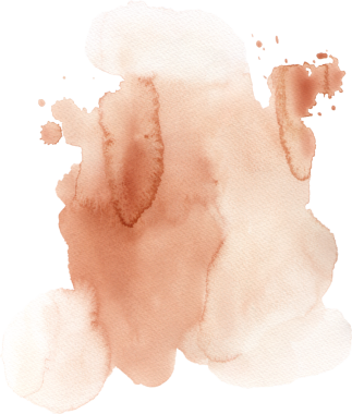 Turuncu-Kahverengi suluboya desen elle boyanmış