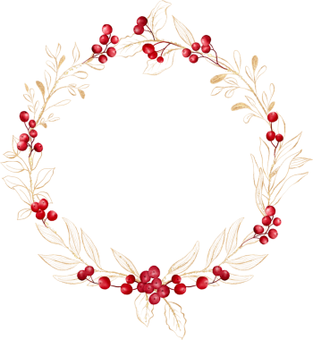 Suluboya böğürtlenli Noel çelengi