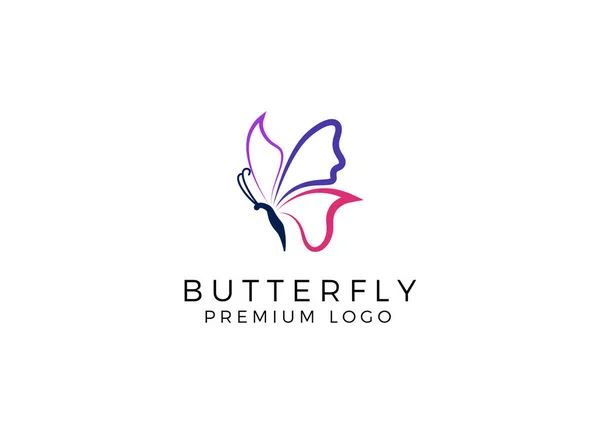 Kelebek Logosu Lüks Hat Logoti Tasarımı Evrensel Premium Kelebek Sembolü — Stok Vektör