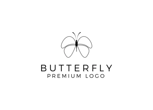 Logo Mariposa Diseño Logotipos Línea Lujo Logotipo Símbolo Mariposa Premium — Vector de stock