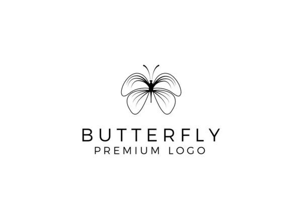 Logo Papillon Logotype Ligne Luxe Design Logotype Universel Symbole Papillon — Image vectorielle