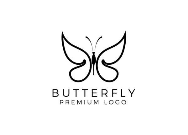 Logo Papillon Logotype Ligne Luxe Design Logotype Universel Symbole Papillon — Image vectorielle