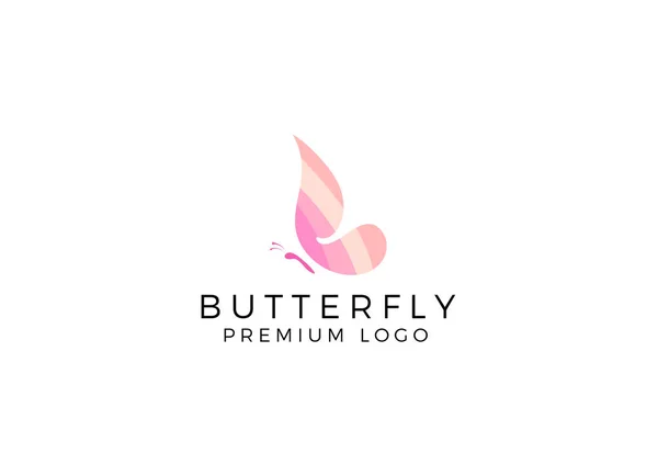 Butterfly Logo Luxury Line Logotype Design Universal Premium Butterfly Symbol — Stock Vector