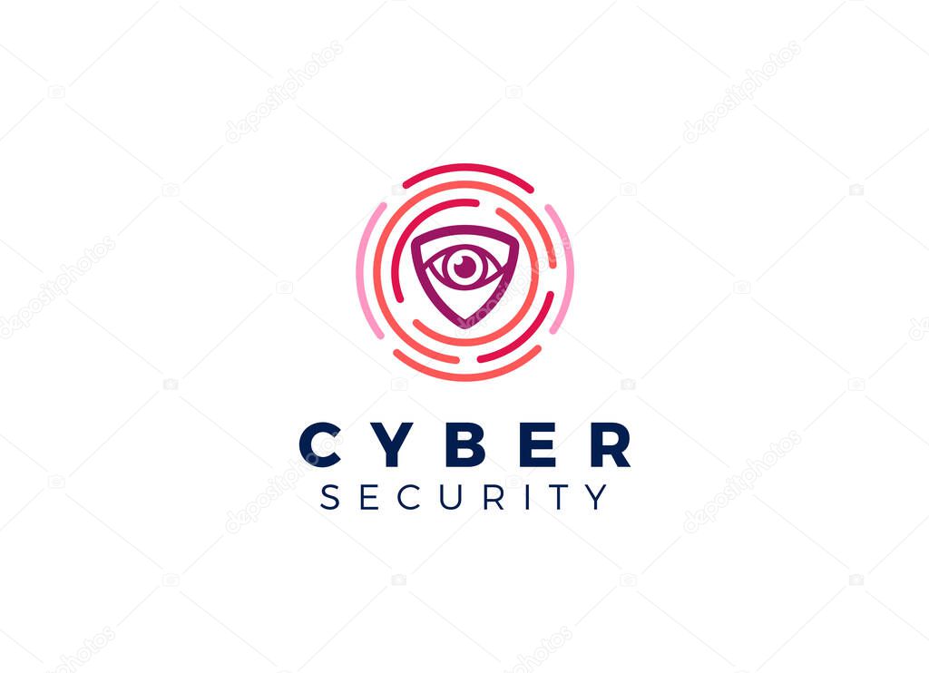 Secure Tech Logo Template. Shield Guard Tech Logo Icon Design Vector Stock. Security Tech Logo Inspiration