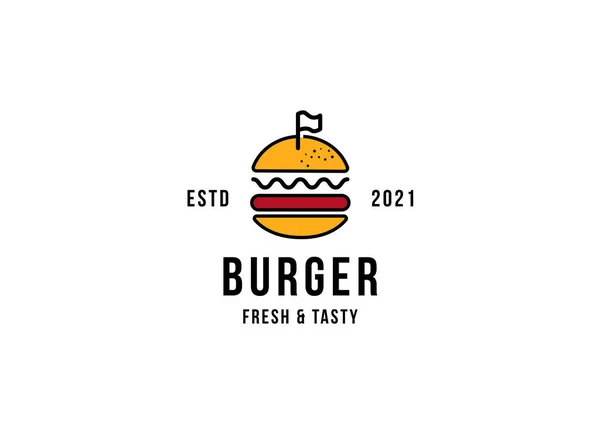햄버거 로고로 패스트푸드 디자인 템플릿 — 스톡 벡터