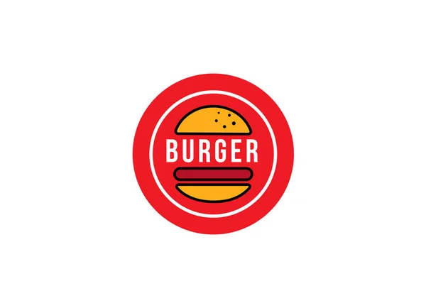 햄버거 로고로 패스트푸드 디자인 템플릿 — 스톡 벡터