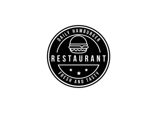 Fast Food Modelo Design Logotipo Hambúrguer —  Vetores de Stock