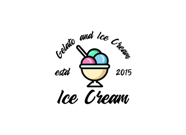 带有圆锥形标志设计的冰淇淋 — 图库矢量图片