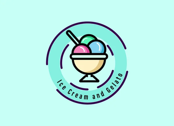 带有圆锥形标志设计的冰淇淋 — 图库矢量图片