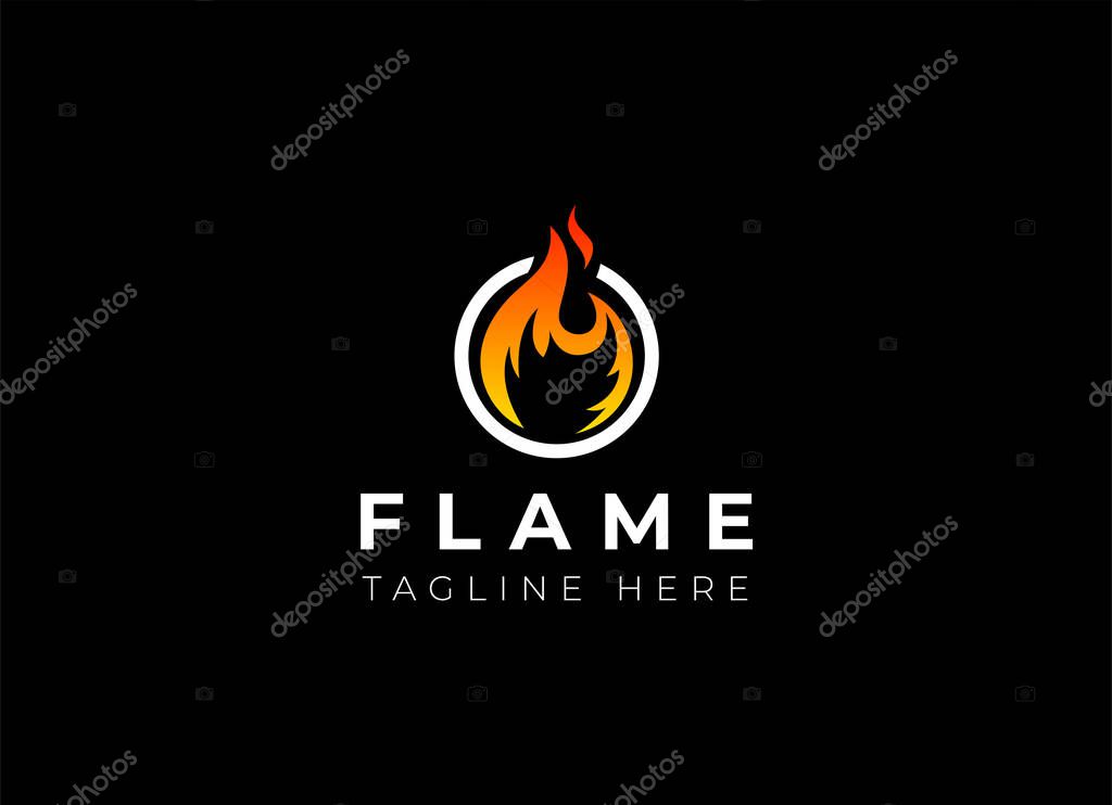 Fire Flame Logo design vector template drop silhouette. Creative Droplet Burn Elegant Bonfire Logotype Fire Logo concept icon.