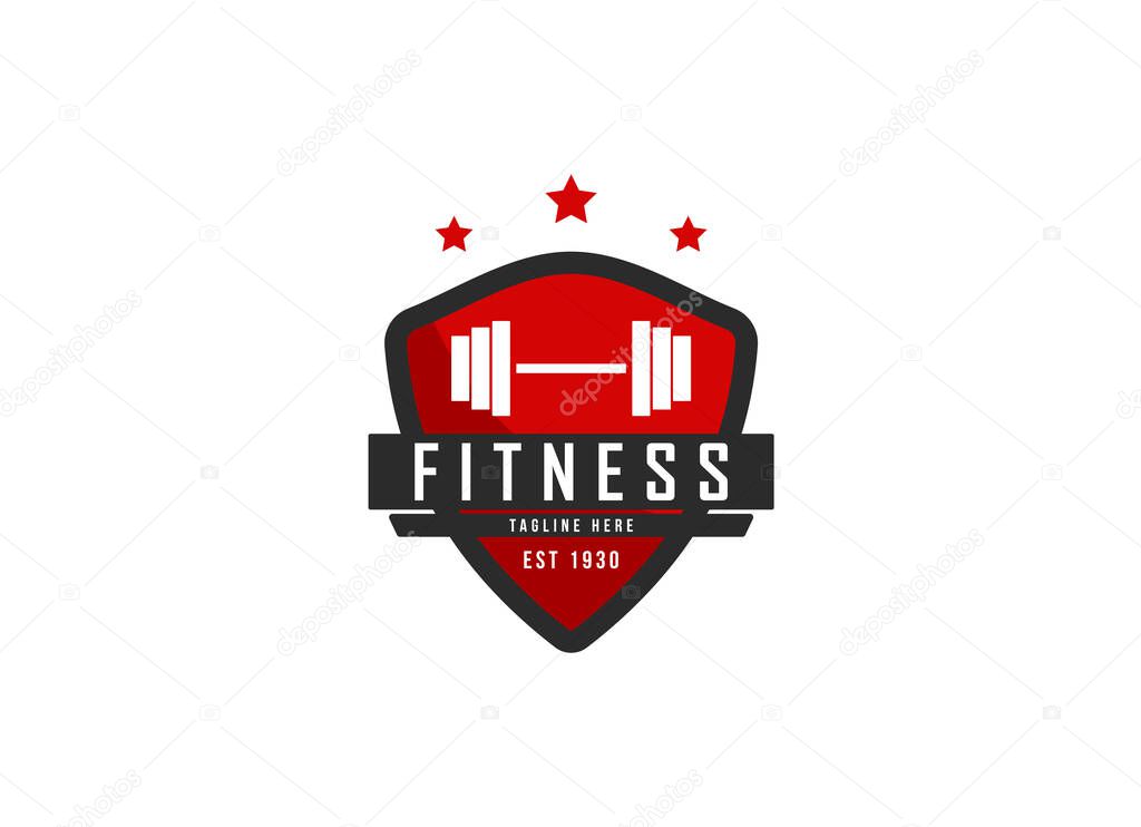 Fitness and Gym logo design template.
