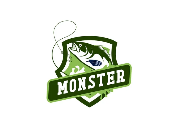 Šablona Návrhu Loga Rybolovu Logo Sportovního Rybolovu — Stockový vektor