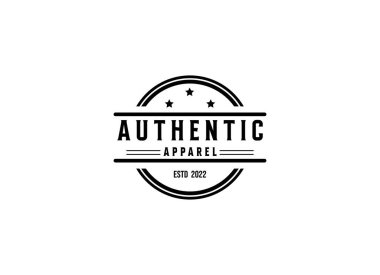 Kumaş giyim için klasik Vintage Retro Etiket logo tasarımı