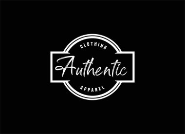 Kumaş giyim için klasik Vintage Retro Etiket logo tasarımı