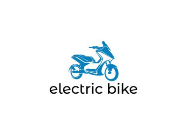 Elektrikli bisiklet logosu. Elektrikli motosiklet logosu tasarımı.