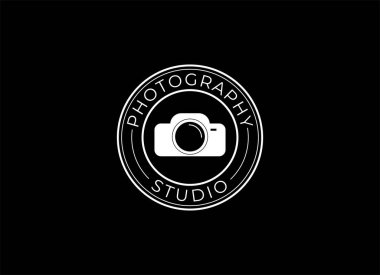 Fotoğraf Logosu Tasarım Şablonu. Minimalist Vektör Rozeti. Fotoğraf Stüdyosu