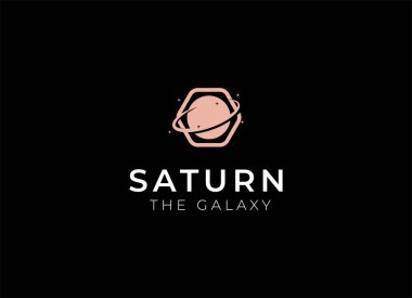 Dış uzayda yörüngesi olan bir gezegenin soyut bir görüntüsünü içeren vektör logosu